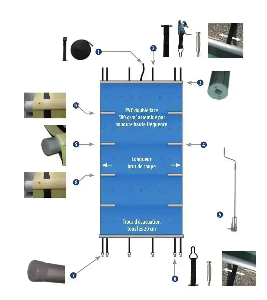 Bâche à barres Astralpool Evo (10 x 5m) Astralpool