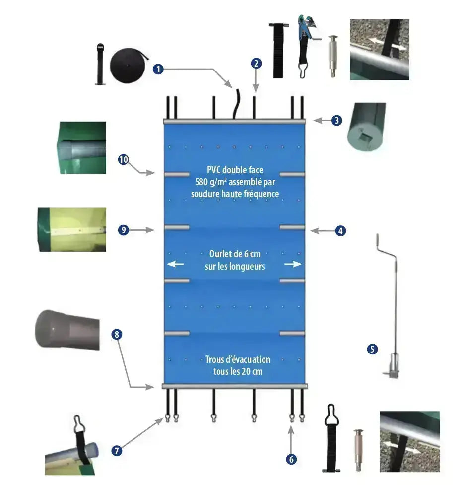 Bâche à barres Astralpool Tramontane (10 x 5m) Astralpool