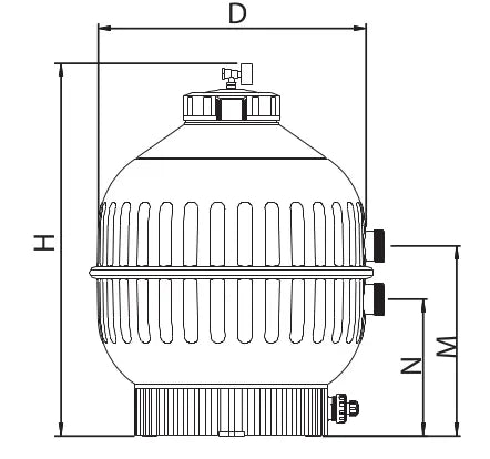 Filtre à sable polyester Astralpool Cantabric (Side) Astralpool