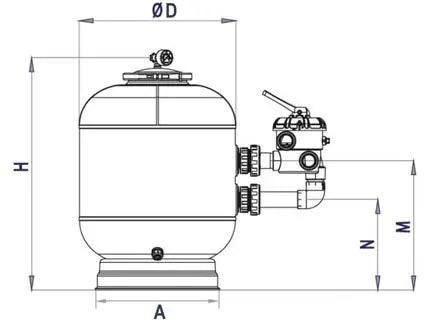 Filtre à sable souffle Astralpool Galactic (Side) Astralpool