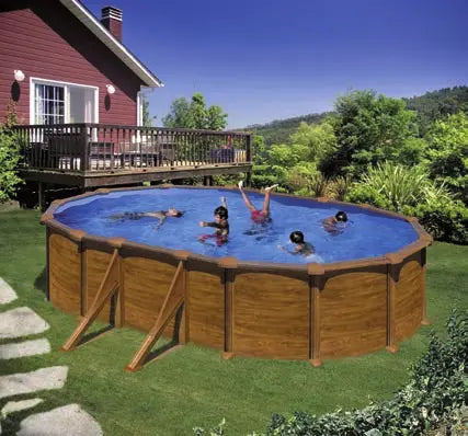 Piscine hors-sol Gre Mauritius effet bois Ovales Gre