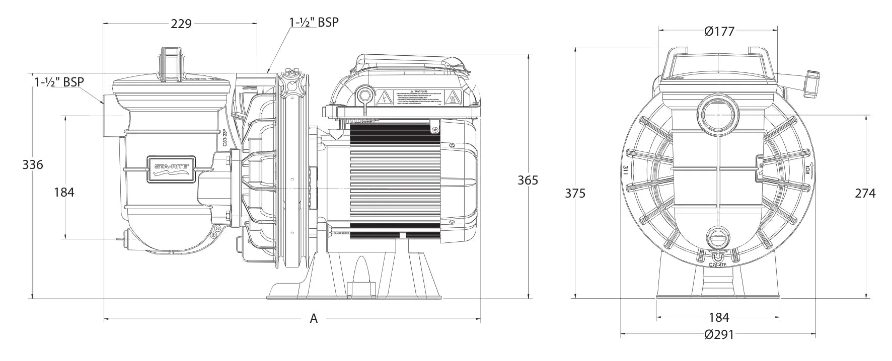 Pompe à vitesse variable Pentair La StaRite VS (1,5 CV) Pentair