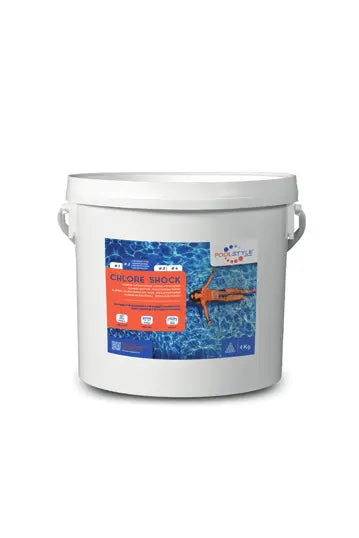 Désinfectant Poolstyle Chlore shock granulés 4kg (lot de 4) Poolstyle
