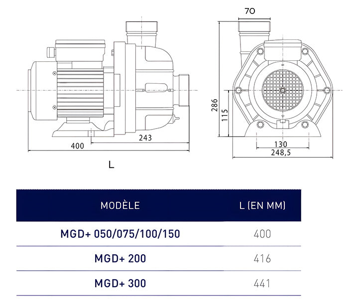 Pompe de filtration Vipool MGD+ fort débit